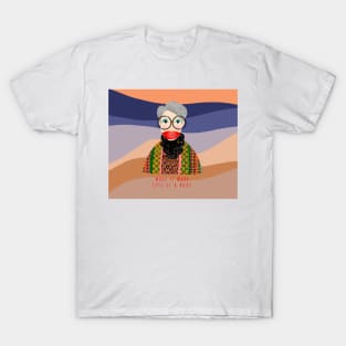 A chic multi color Iris Apfel inspired Items T-Shirt